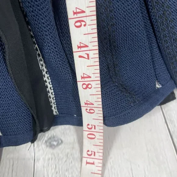 Harlyn Fit and Flare Dress Women’s Medium Navy Blue Sleeveless Open Knit Fit NWT - Picture 16 of 16